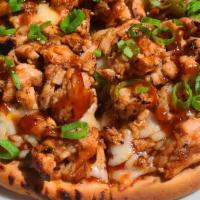 Bbq Chicken Pizza · Personal seven inch pizza topped with BBQ sauce Cheddar cheese, and loaded with BBQ chicken ...