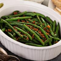 Green Beans · Made with bacon, onions and herbs.