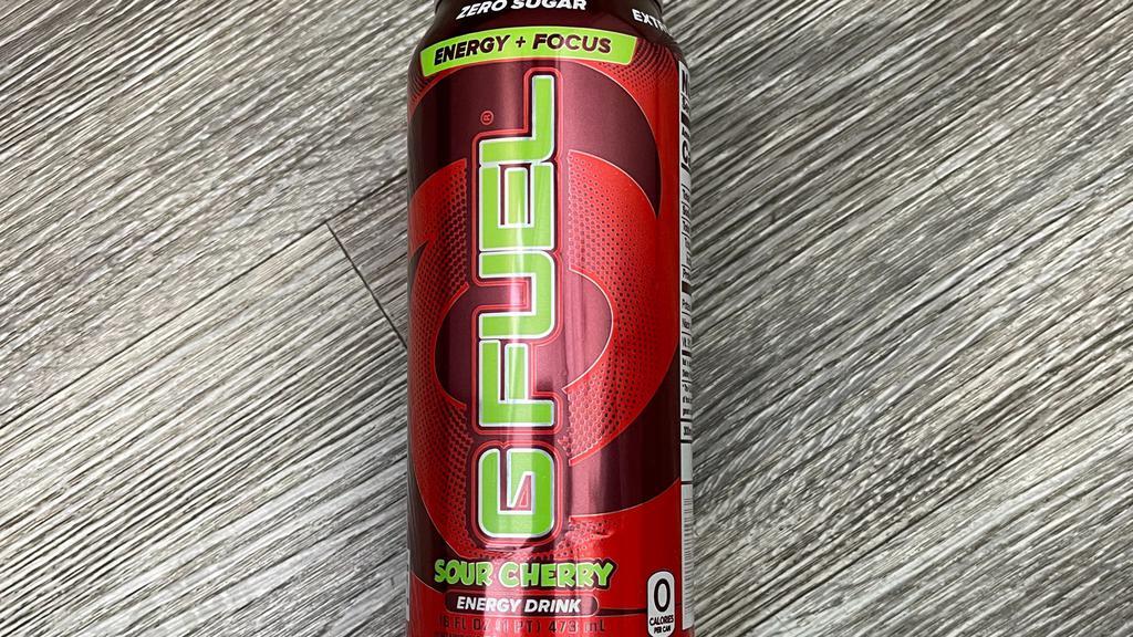 G Fuel - Sour Cherry  ( 16 Oz ) · Performance Energy, Zero Sugar, Extreme Focus .
The official drink of ESPORTS.
