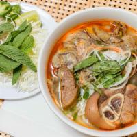 Hue Style Spicy Beef Noodle Soup / Bun Bo Hue · Pork Blood & Pork Leg.