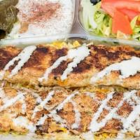 8-Super Chicken Kabab  · Chicken, rice, tomato, tzatziki, lettuce and choice of sauce.
