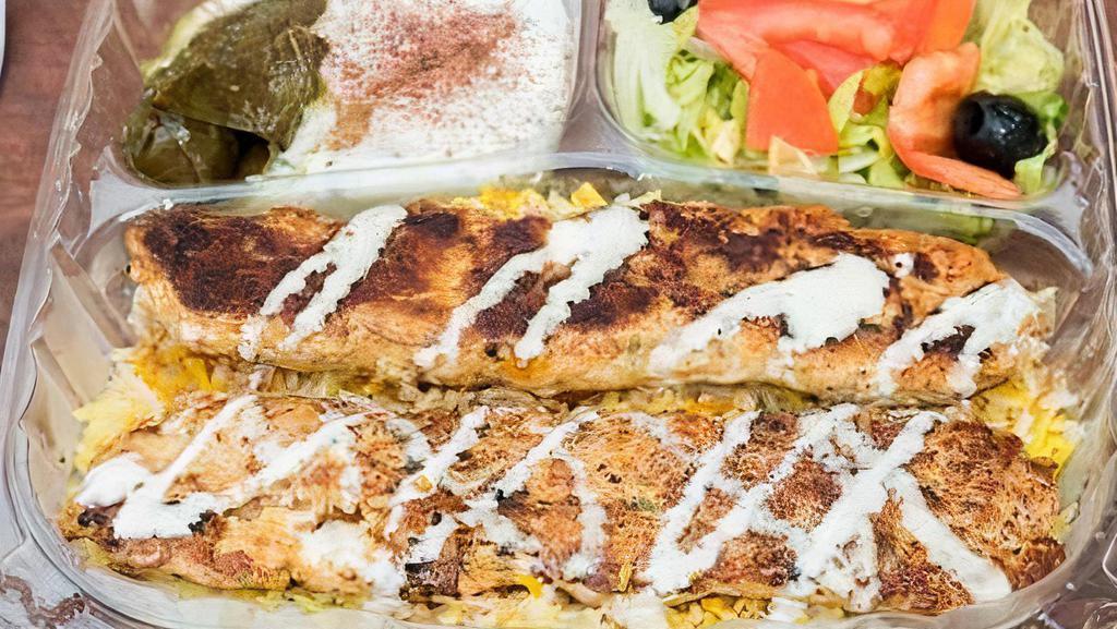 8-Super Chicken Kabab  · Chicken, rice, tomato, tzatziki, lettuce and choice of sauce.