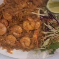 15B
. Pad Thai Shrimp · Pad Thai noodles, eggs, Asian basil, bean sprouts, shrimp, lime