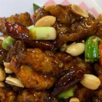 Kung Pao Chicken 宮保雞 · Spicy,  come with steam rice