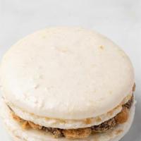 S'Mores French Macaron · Filled with chocolate ganache and marshmallow then rolled in graham crackers.