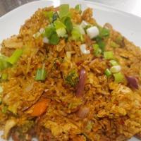 Thai Fried Rice · Thai fragrance rice with broccoli,carrots,onion,zucchini and eggs