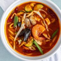 Spicy Seafood Udon · Spicy.