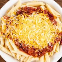 3 Way Chili Mac · Choose from our award winning Beef and Bean Chili or our Vegetarian Chili  on a bed of penne...