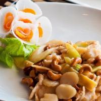 Cashew · Bamboo shoots, water chestnuts, and celery stir fried with cashews and house sauce.