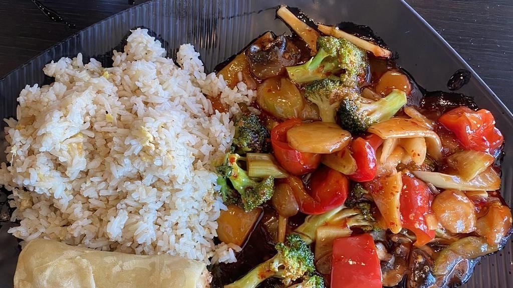 Mixed Vegetables · Broccoli, carrots, water chestnuts, and bamboo shoots stir fried with house special sauce.