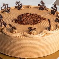 Swiss Chocolate Cake · Chocolate sponge layered with a light milk chocolate frosting.