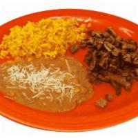 Kids' Meal · Served with rice, beans, and your choice of meat.
