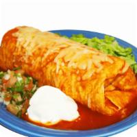 Lunch Wet Burrito · 10” Flour Tortilla stuffed with your choice of meat, rice, and beans. Served with a side of ...