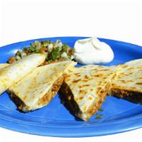 Super Quesadilla · Flour tortilla quesadillas served lettuce, pico de gallo, sour cream, and your choice of meat.