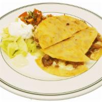 Mulitas · One mulita with two corn tortillas filled with cheese and your choice of meat in between. Se...
