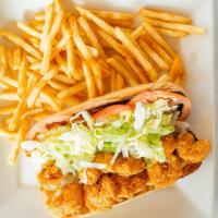 Seafood Po-Boy'S · 6 inch French bread, mayo, ketchup, tomatoes, pickles, lettuce.