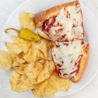 Meatball Hero · Homemade meatballs with red sauce and mozzarella.