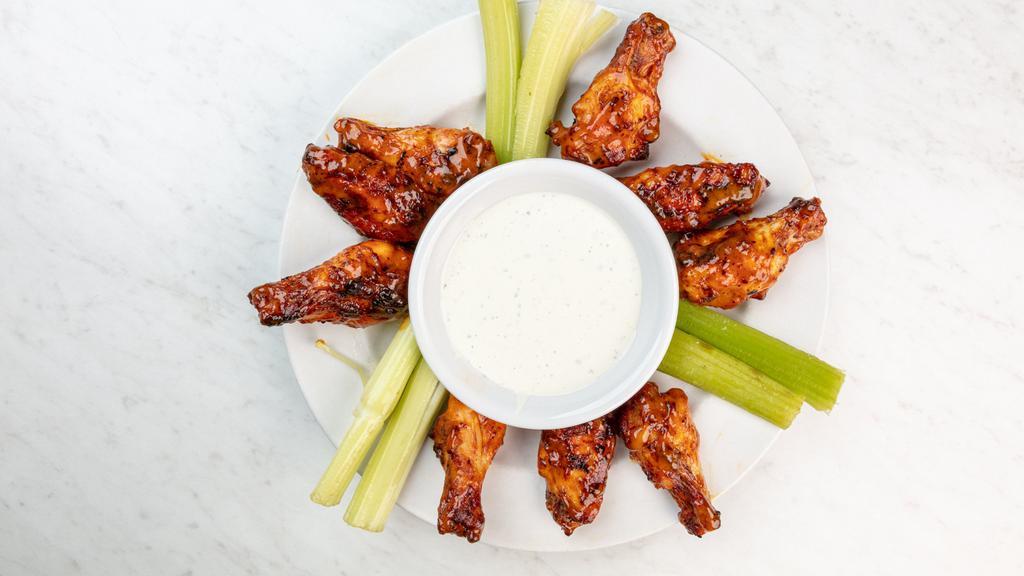 Ricci’S Wings · Nine to an order. Baked to perfection with a spicy-sweet sauce. Gluten friendly.