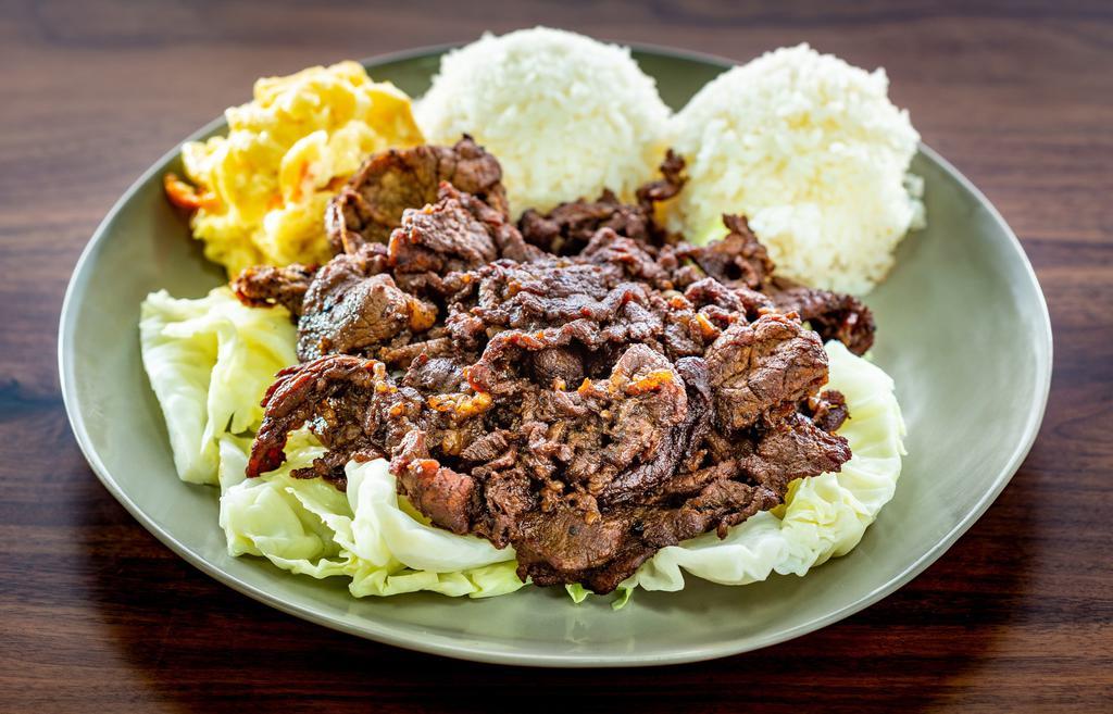 Hawaiian Bbq Beef · Grilled lean & tender slices of beef marinated with house special teriyaki sauce.