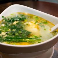 Egg Drop Tofu Soup · 青菜豆腐蛋花湯.