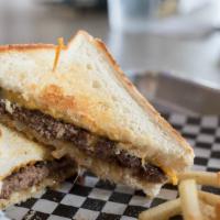 Patty Melt · Sauteed onions and American and swiss cheese served on texas toast.