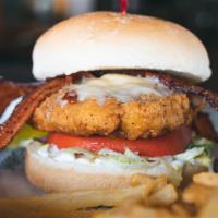 Crispy Chicken Ranch · Breaded and fried chicken breast topped with Asiago cheese, peppered bacon, lettuce, tomato,...