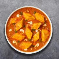 Shahi Sashay Paneer · Freshly home made Indian style cheese cooked with tomato, ginger and butter sauce.