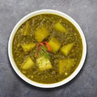 Aloo Palak Shack · Fresh spinach cooked curry style with potatoes, cream and seasoned with aromatic herbs. Serv...