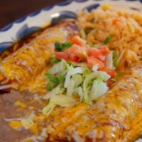 Las Enchiladas · Choice of sauce and filling. Served with rice and choice of beans.* THERE IS A NATIONAL CHIC...