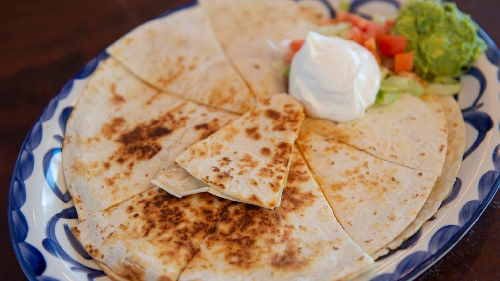 Quesadillas · Crispy choice of flour or corn tortillas, filled with blend of monterey and cheddar.
If you require special modifiers or want your order to be more accurate please provide your phone number on notes so we can get a hold of you easily, instead of having to call doordash.
