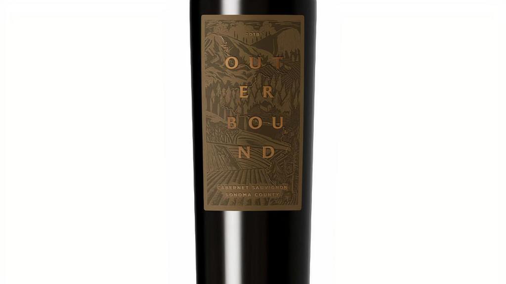 Outerbound Cabernet Sauvignon · To honor the revered wine grape of Alexander Valley and the inaugural vintage of Outerbound, this wine was sourced from three select vineyards on the west side of the AVA. Our Cabernet offers notes of black fruit, gooseberry and dried herbs. Medium to full in body, this wine is filled with flavors of black currants, plums and baking spice blending  with prominent tannins that linger until the next sip.