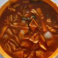 Spicy Rice Cake · Tteokbokki (Spicy Rice Cake) pronounced Toppoki is a popular Korean fast food. Rice cake is ...