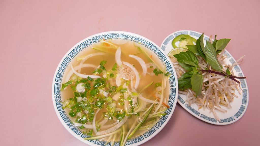 Thanh Vị Delight Phở · Fresh thin stringy veggie noodle used in place of rice noodle served with fried tofu in soup to create a healthiest bowl of Pho ever.