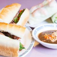 Bánh Mì Gà / Bo / Thịt Nướng / Đậu Hũ / Trứng / Chả Lụa · Vietnamese sandwich with choice of charbroiled chicken, beef, pork, egg, pork ham or tofu ve...