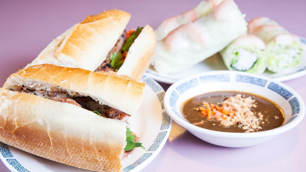 Bánh Mì Gà / Bo / Thịt Nướng / Đậu Hũ / Trứng / Chả Lụa · Vietnamese sandwich with choice of charbroiled chicken, beef, pork, egg, pork ham or tofu vegetarian.