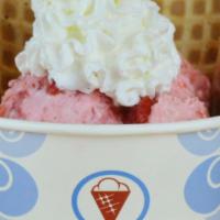 Strawberry Sigma · Strawberry, vanilla, marshmallow cream, strawberries, whipped cream.