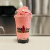 Strawberry Milk Tea · Picture is blended with tapioca boba (additional charge)
