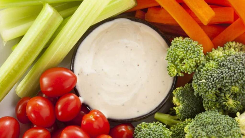 Veggie Cup · Broccoli, tomato, carrots, celery, and your choice of dressing.