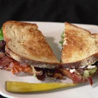 Blt Sandwich · Crispy bacon, lettuce, tomato, mayonnaise, toasted rustic bread, pickle