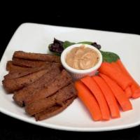 Tofu Fries (Vegan) · With house made peanut sauce and carrot sticks