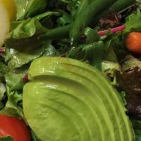 House Salad · Spring mix with avocado, tomato, green beans with yuzu dressing. Vegetarian/ vegetarian opti...