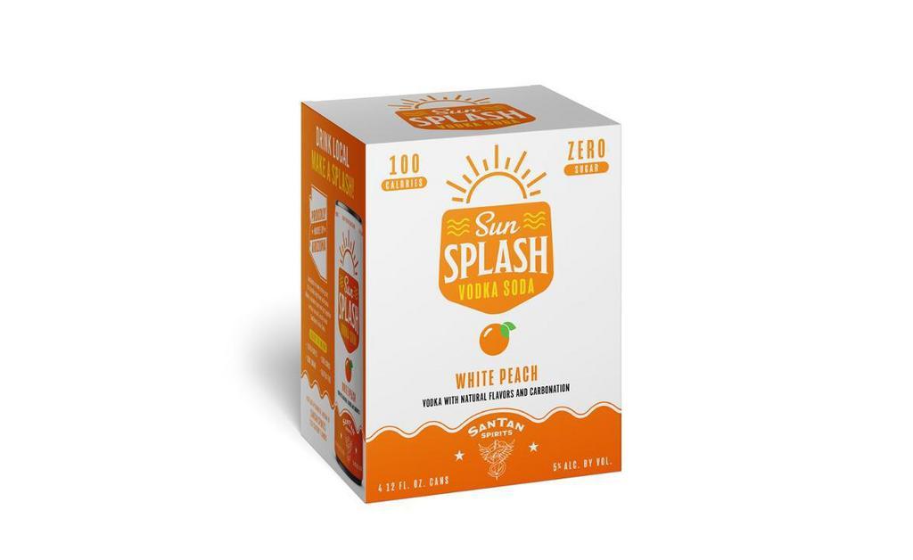 4Pk Sunsplash White Peach Vodka Soda · SunSplash not only tastes great, it’s distilled right here in Arizona. Make a splash at your next get together with an ice cold, locally made SunSplash Vodka Soda.