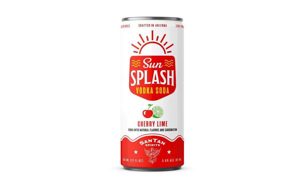 12Oz Can Sunsplash Cherry Lime Vodka Soda · SunSplash not only tastes great, it’s distilled right here in Arizona. Make a splash at your next get together with an ice cold, locally made SunSplash Vodka Soda.