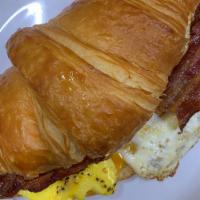 Bacon Egg Cheddar  · Bacon, Cheddar Cheese, Fried Egg on Croissant
