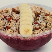 Tropical Sunrice · Acai, Mango, Pineapple and Strawberry
Topped with:
Granola, Banana, Goji Berries and Coconut.