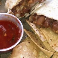Kids Bean-Cheese Burrito · Comes with a small drink. 200 calories.