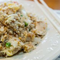 Fried Rice · Fried rice with mixed vegetables, a meat of your choice & egg.