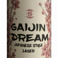 Gaijin Dream · 16oz can. Japanese Lager.  Stickmen Brewery, 5.2%