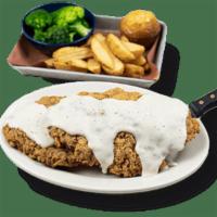 Country Fried Steak · Hand-Breaded Steak, country-fried and smothered in Dave’s gravy. . Served with choice of 2 s...