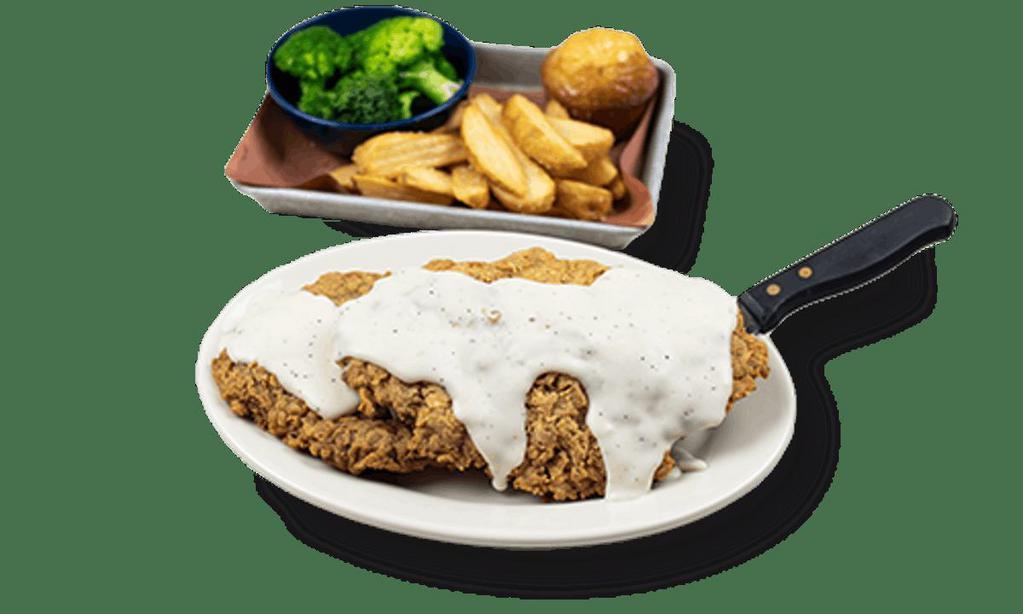 Country Fried Steak · Hand-Breaded Steak, country-fried and smothered in Dave’s gravy. . Served with choice of 2 sides and a Corn Bread Muffin.